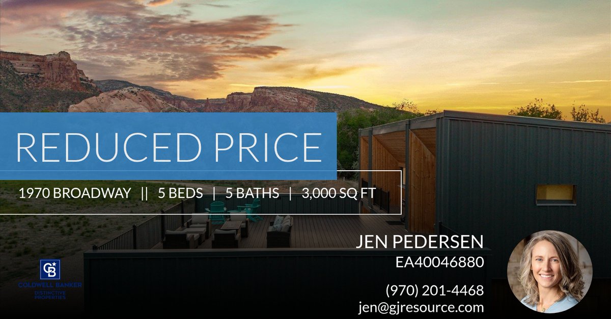 JenPedersenGJ's tweet photo. 📍 Reduced Price 📍 This recently reduced home at 1970 Broadway in Grand Junction won't last long, so, don't wait to set up a showing! Reach out here or at (970) 201-4468 for more information!

Jen Pedersen, Broker Assoc... https://t.co/iCe0pWHr3c https://t.co/aHmOs7SASS