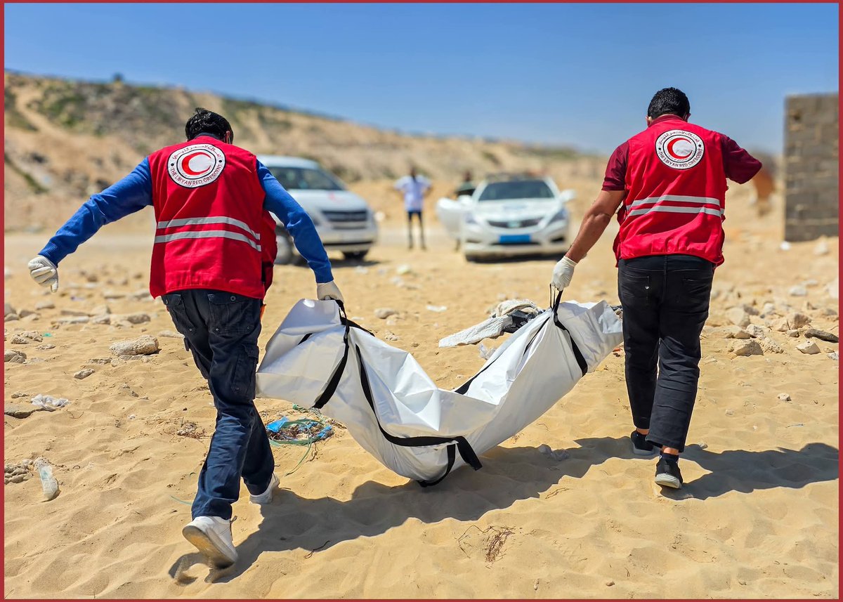 rgowans's tweet image. #Libya 20.04.26 - Libyan Red Crescent Zawiya Branch &amp;amp; West Zawiya Office)  recovered 2 unidentified bodies of #migrants washed ashore in Al-Mutrad and Juddaim areas. The bodies were transferred to local authorities for completion of procedures. #migrantcrisis #DontTakeToTheSea