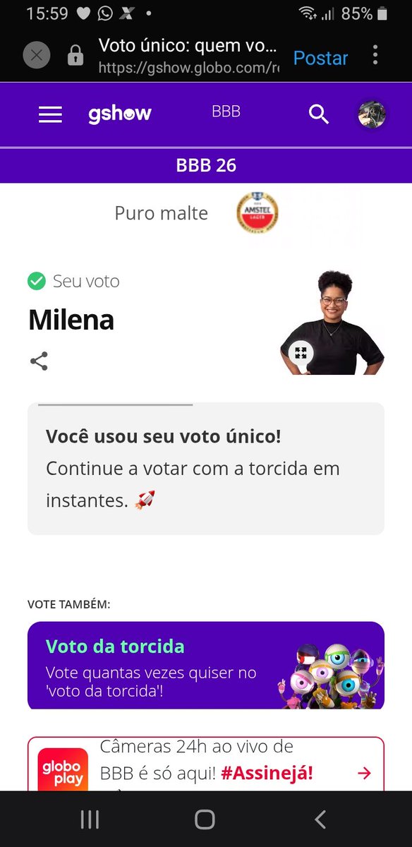 Vc merece ser a grande campeã, simplesmente por ter sido leal com os seus até o fim.
