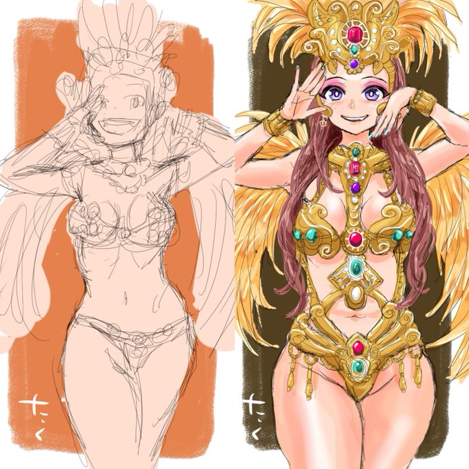 サンバガール100(ブラッシュアップ) #イラスト #illustration