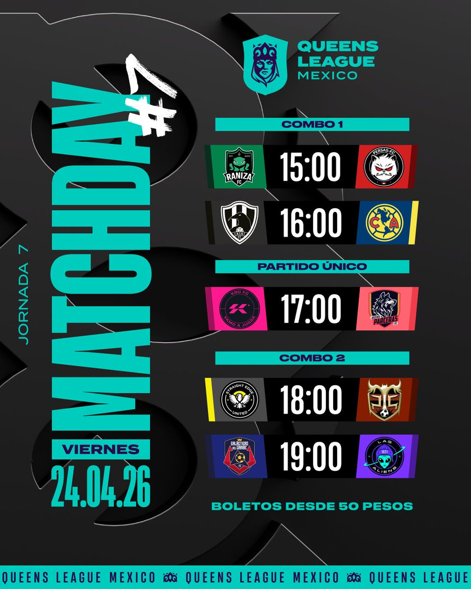 queensleague_mx's tweet photo. 🗓️ ¡Horarios confirmados para la Jornada 7!

Compra tus boletos para ver a tu equipo favorito en https://t.co/L7ROhQQHP5 🎟️​

#QLSchedule https://t.co/4TxV6BnpSL