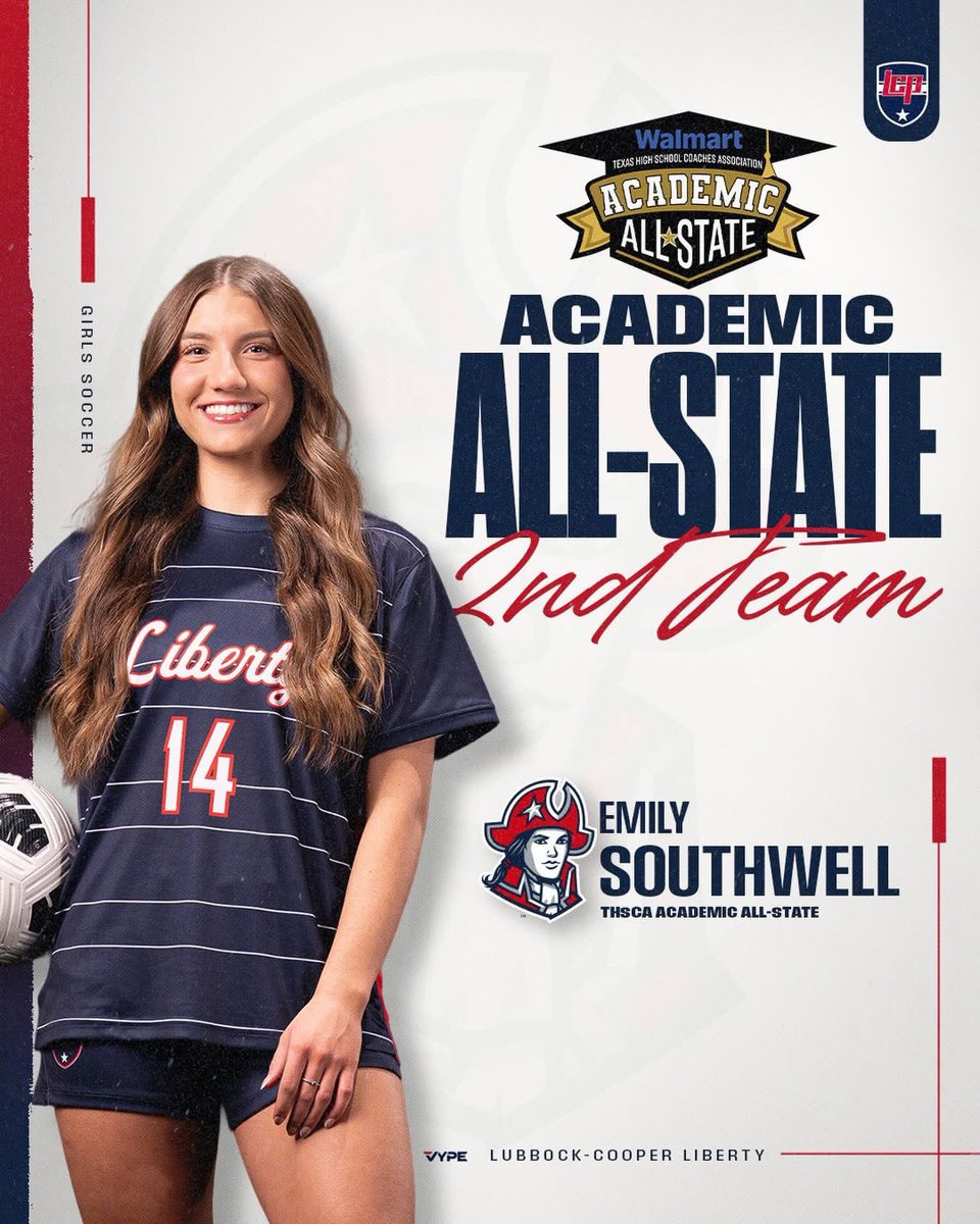 LibertyGS_LCP's tweet photo. Congratulations Emily! THSCA Academic All State 2nd Team! 

@patriot_ath @randyrosetta @hubcityprepslbk @athleticslcp @bystephengarcia @stevenliles @VYPEGraphics https://t.co/pk9wHJxpPn