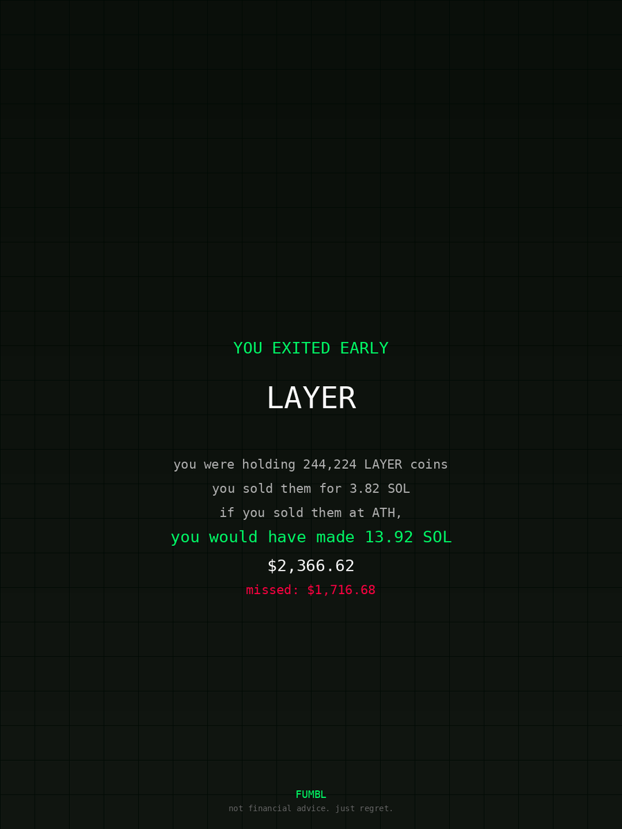 Furknnntahhtkin's tweet image. just checked fumbledbags.lol bro generational sell on $LAYER 
coulda been rich )_: 

6UAFjwiTXetWMj5tkUiXNiD2y1VFL8qyVuuAgg2BQ9ft 
#phantom 
#necessary