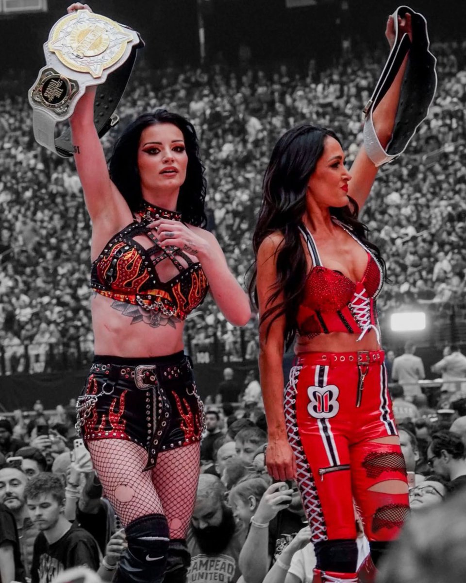 starspv_'s tweet image. #SHADE: Brie Bella's teaming with Paige yielded more WrestleMania victories than her run with Nikki:

 - With Paige: 2-0 at WrestleMania 32 &amp;amp; 42.
 - With Nikki: 1 Battle Royal elimination, 1 Divas Championship loss, 1 Tag Team loss, and 1 cancellation (and even a Rack Attack). 😭
