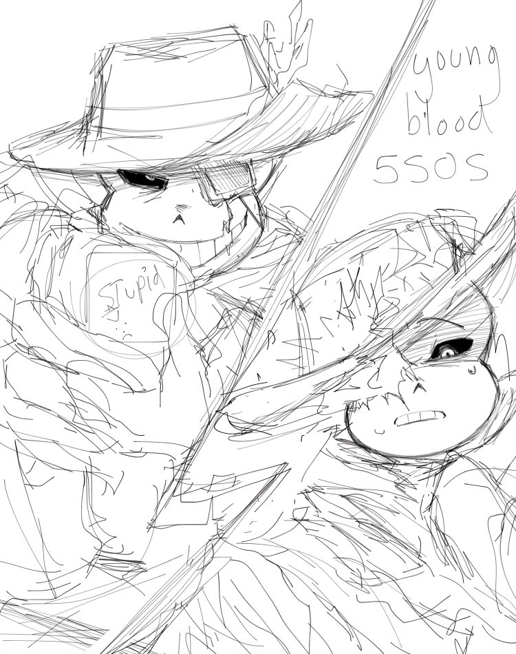 magocake's tweet image. YOUNGBLOOD - 5SoS #killersans #colorsans #colorkiller 
IB: @hanako_aki2  
I want to sign a petition to ban all guns, so that I never have to draw one again, it was difficult, so I just didn’t do it