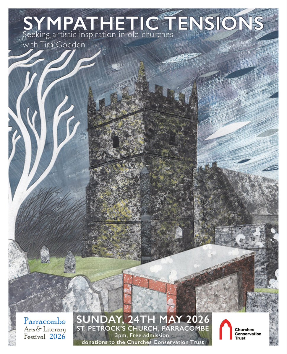 TJGodden's tweet image. I’m delighted to be talking about the inspiration of old churches in the beautiful surroundings of @TheCCT St. Petrock’s Church as part of the Parracombe Arts and Literary Festival. 

Admission is free, though donations to the CCT are welcome on the day. #art #architecture