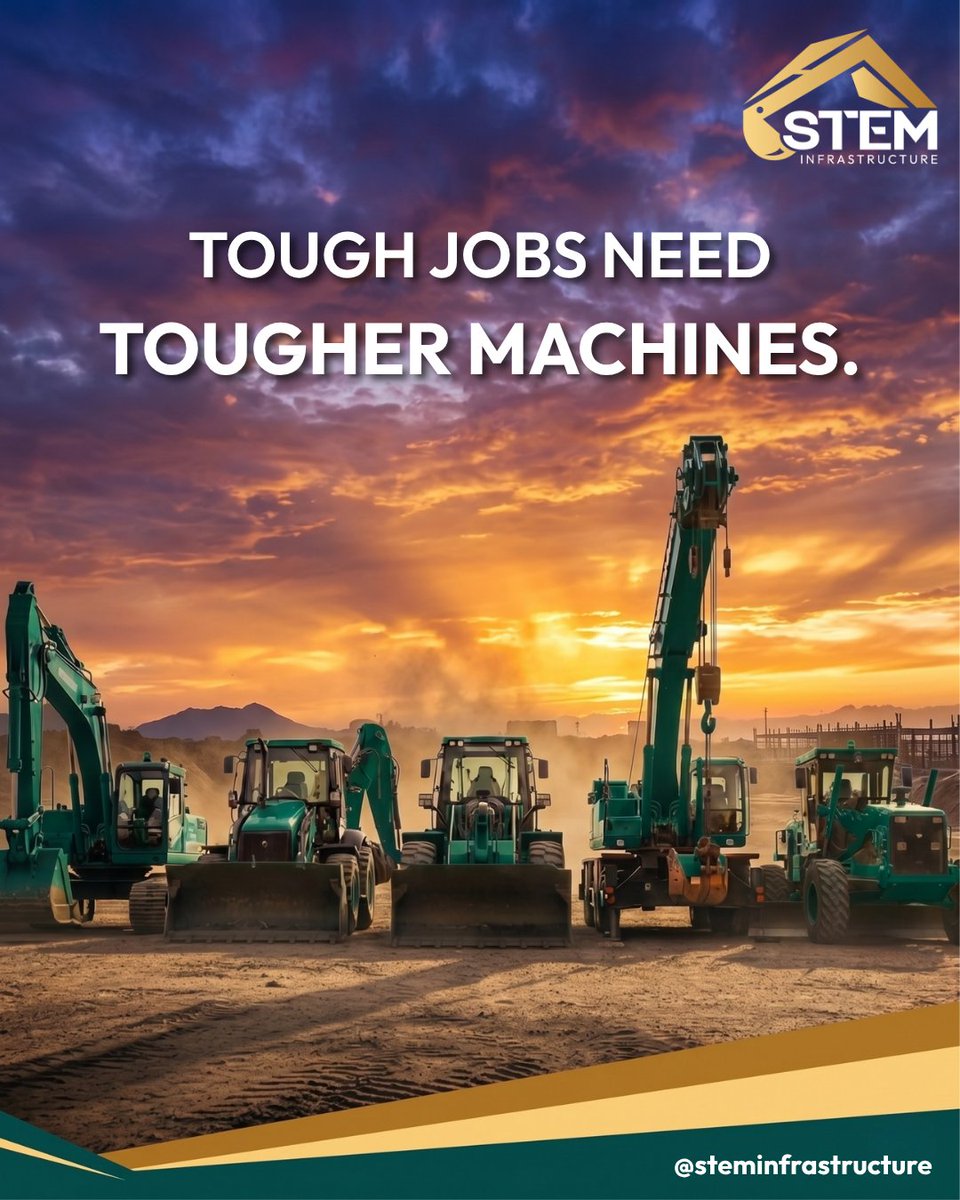 steminfra's tweet photo. Big projects demand the right power on site. ๐โ๏ธ
From earthworks to heavy-duty execution, the right machinery can make all the difference in speed, precision, and performance.
Need reliable machines for your next project?
Partner with STEM Infrastructure today.
#STEMInfra https://t.co/iCNU4QuRtE