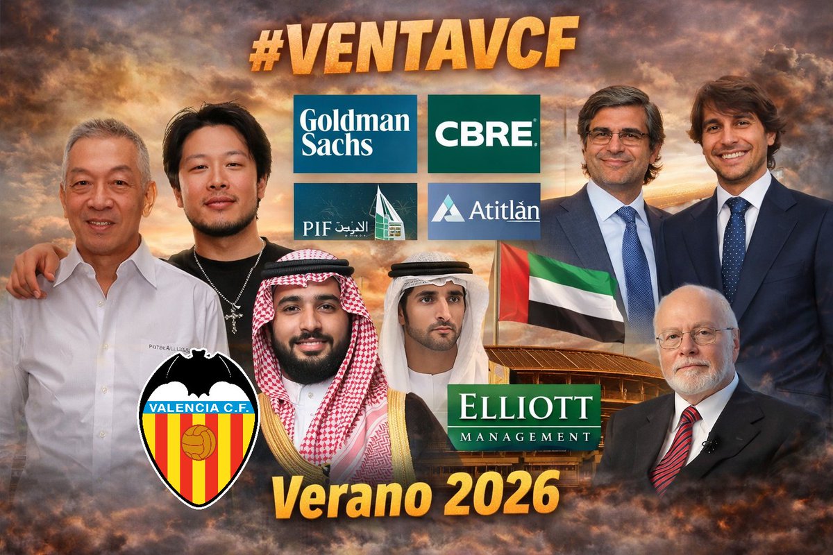 MemelenciaFC's tweet photo. 💣 #VENTAVCF
GOLDMAN y CBRE no sólo gestionan deuda y activos inmobiliarios del VALENCIA CF. Ayudan a LIM con la VENTA del club.
Pujan: el PIF Saudí, familia real DUBAI y Fondo ELLIOT.
Abdullah BIN MUSA'AD se planta.
ATITLÁN y HPS Invest operan
en la SOMBRA.
🔥Este verano... https://t.co/xN4tuObEai