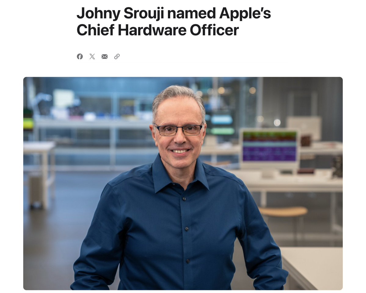 Johny Srouji named Apple’s Chief Hardware Officer

Apple today announced that, effective immediately, Apple executive Johny Srouji will become chief hardware officer. Srouji, who most recently served as senior vice president of Hardware Technologies, will assume an expanded role