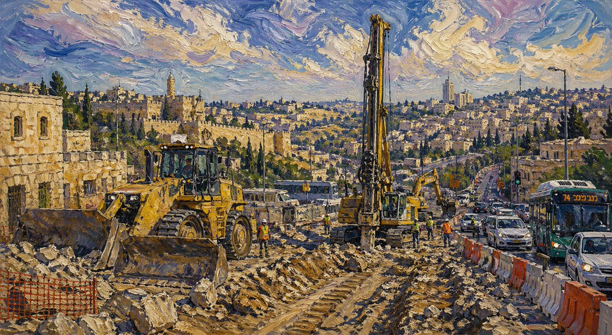 kaddish_s's tweet image. #Jerusalem under construction:
Hatnufa Road dug to rubble,
Pat Road narrowed to lanes.
One clears, another collapses.
Our bus inches forward, engine idling,
running late again—
to school, to work, to life.
The city's arteries reroute… skepticskaddish.com/2026/04/20/qua…

#poetry #prompt
