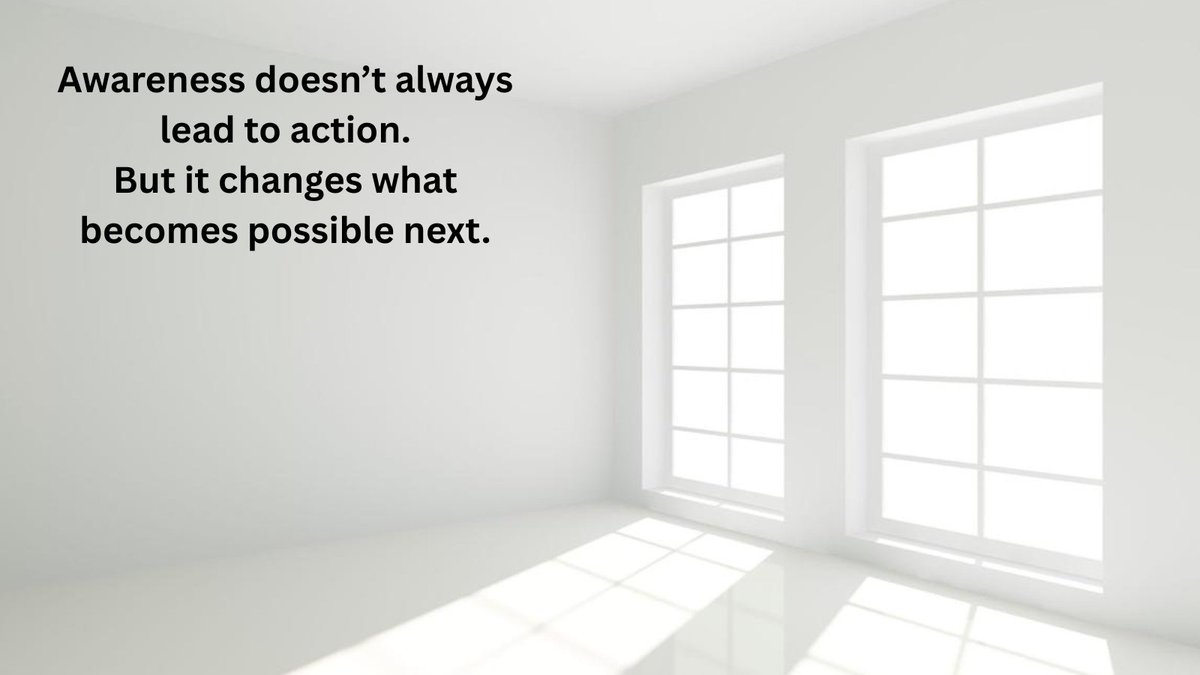 Awareness doesn’t always lead to action.
But it changes what becomes possible next.
That part is easy to overlook.