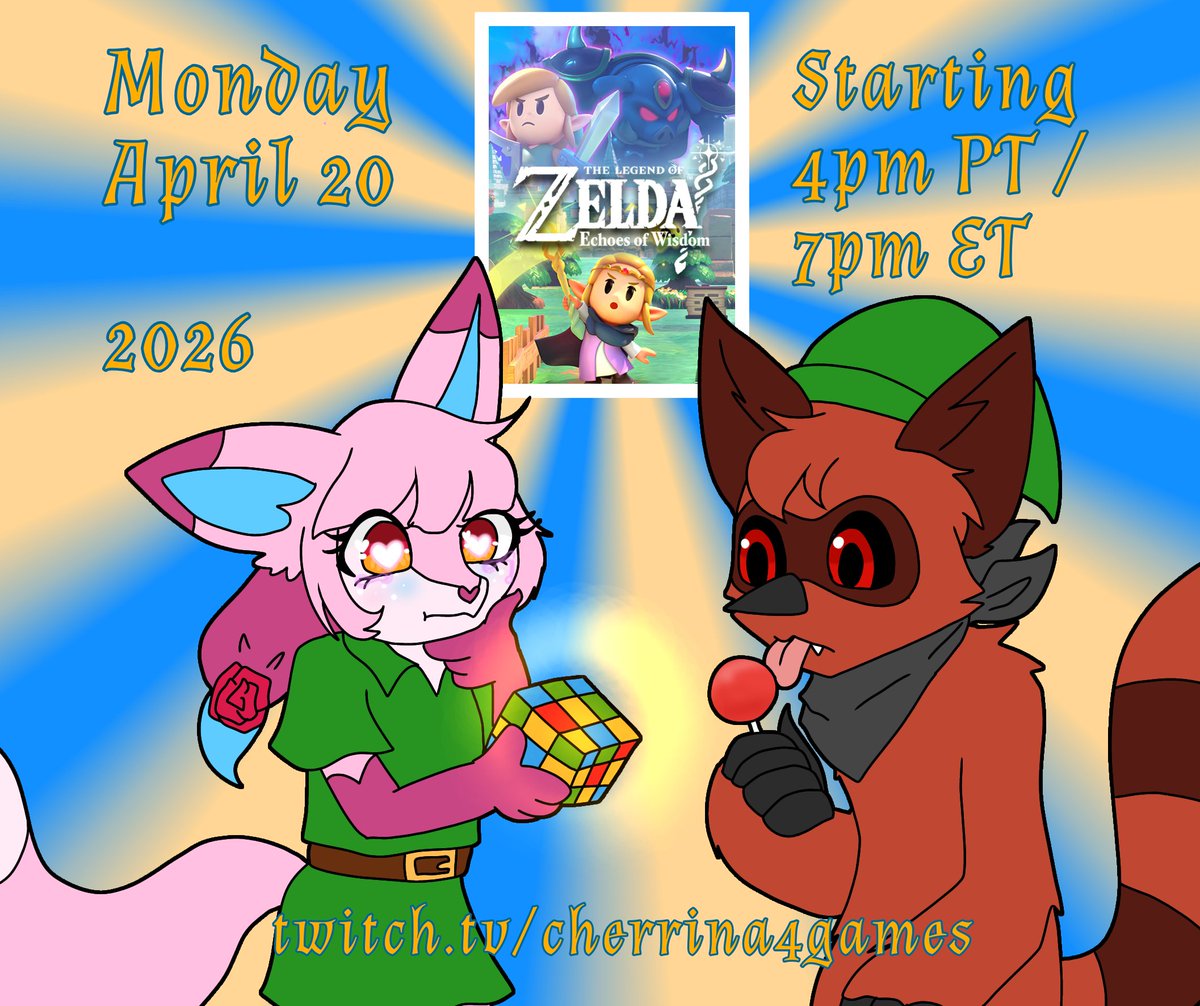 CherryTheFairy4's tweet photo. Hallooo we got stream Today!~ ^ 0^ Me and @RockoonTOON are gonna have a lovely timez and be playing some of the Zeldas game keheheheeeh~
at 4pm PT/ 7pm ET
#streamtoday https://t.co/KhgsFijIWb