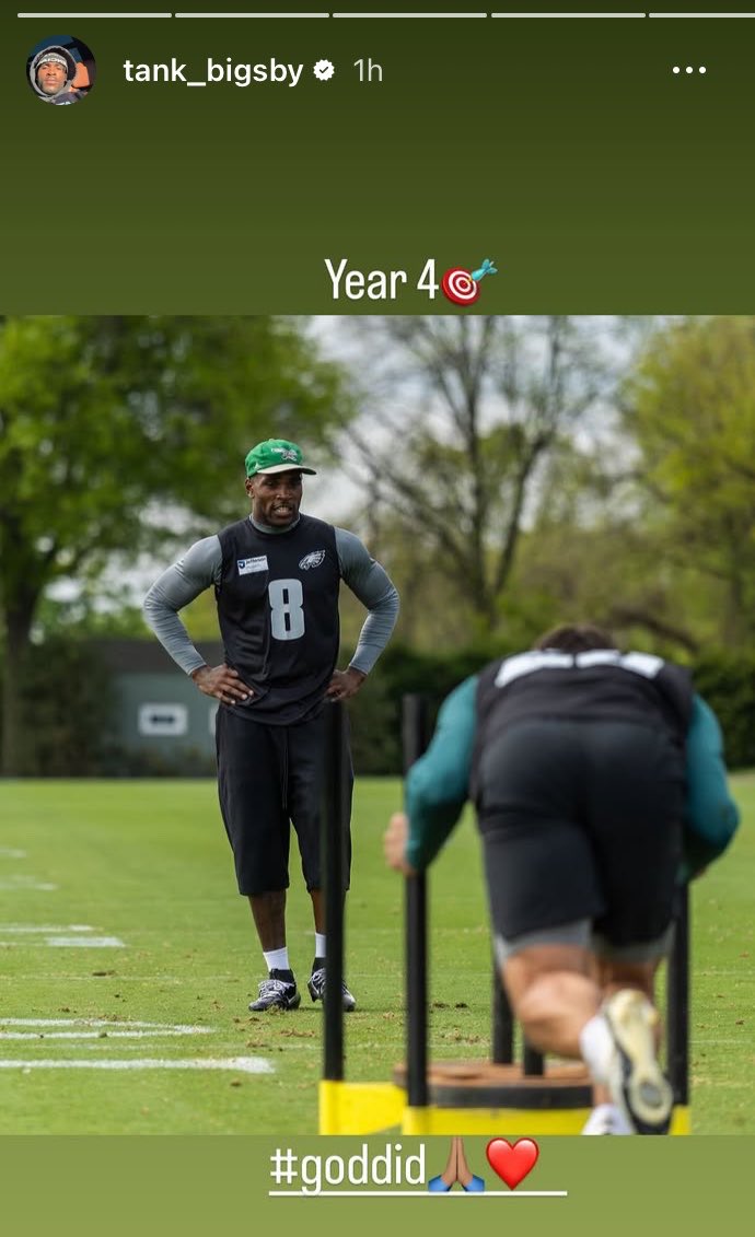 QuayLJones3's tweet image. “Year 4 … 🎯”

— Tank Bigsby via IG story 🦅

#Eagles