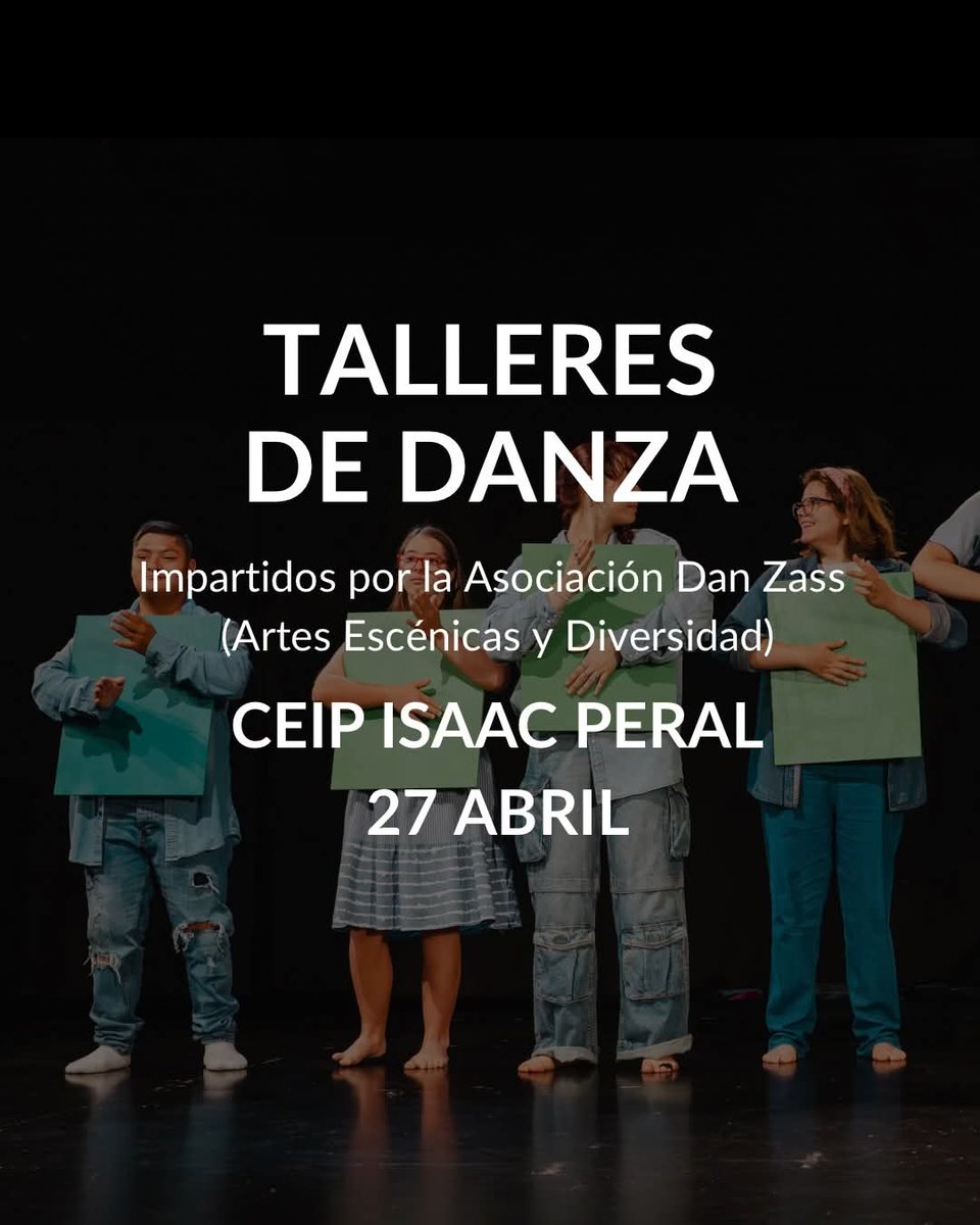 yolandaGH's tweet image. La #DANZA llega también al aula

El próximo lunes 27 de abril #Danzass  estará en el #CEIPIsaacPeral 

Un espacio para acercar la Danza como herramienta de expresión, encuentro y aprendizaje, trabajando la inclusión y la diversidad a través del movimiento

@dan.zass