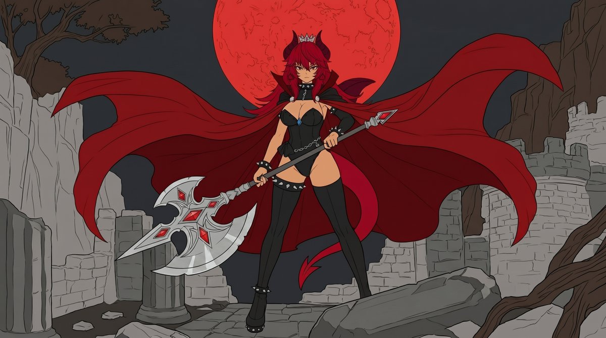 Noir_Foxxi's tweet photo. Blood moon rising… and so is the heat this horned queen serving looks power and pure forbidden sin 
#grARffiti #zentreart @zentreya https://t.co/nPymX6PLYF