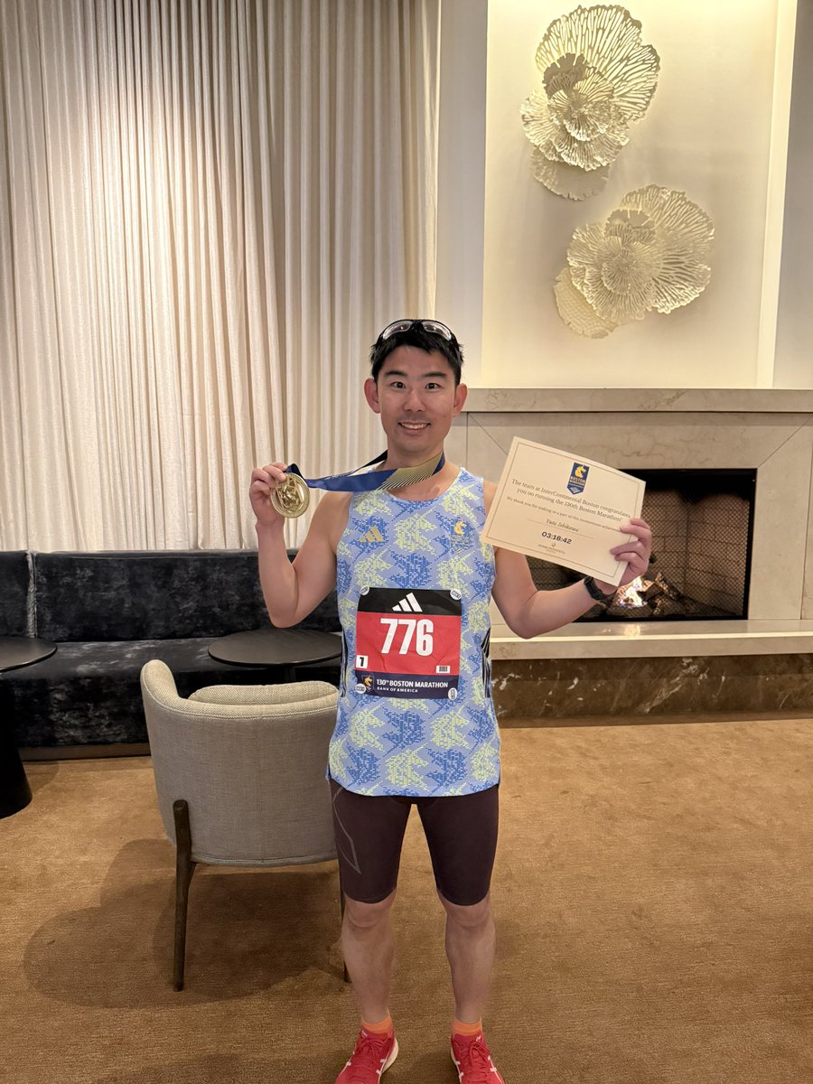 runnermaruko's tweet photo. ボストンマラソン2026 3:16'42
ABBOTT WORLD  MARATHON  MAJORSへの挑戦
⭐️5つ目獲得✨
ボストンは雰囲気もコースも最高👍
ただ寒すぎた🥶
４月下旬に8度以下は身体が着いていきません🥲スタート前凍そうでした🥶
ワーストタイムでしたがいつかリベンジしにきます✈️
６大メジャー制覇まで後はシカゴ🇺🇸 https://t.co/EVhXdtMWXY