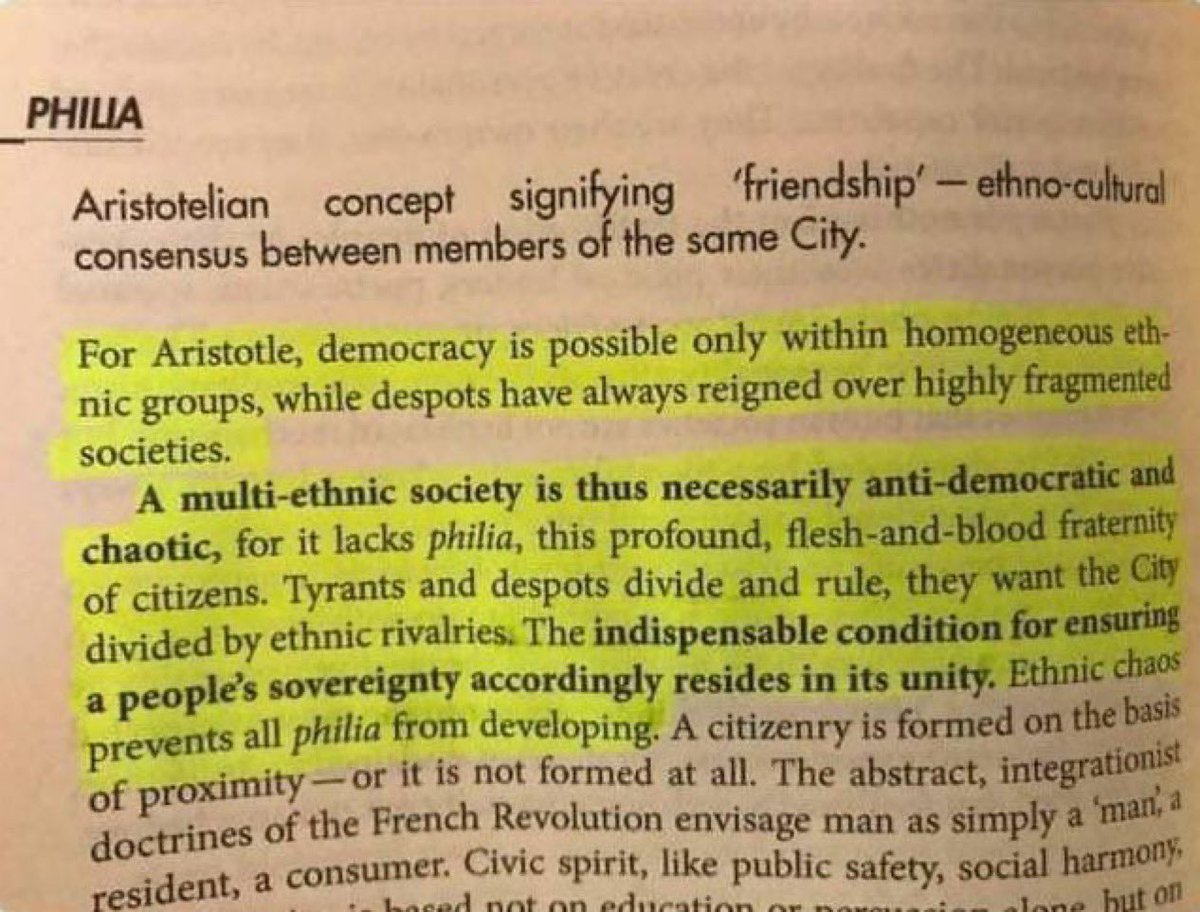 Pericles, el año 451 A.C., determinó que sólo podían ser Ciudadanos Atenienses los hijos de Atenienses, nadie más. 
Aristóteles sostenía que la democracia, para ser funcional, necesitaba de una Polis Homogénea en lo étnico.
Hace 2.500 años que está claro lo que molesta