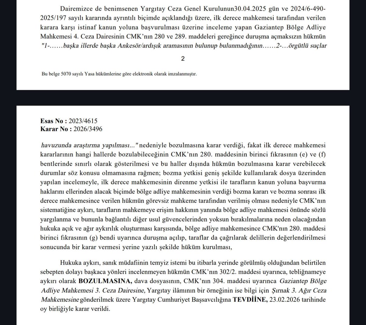Ankesörlü telefonlardan ardışık aranma ve tanık beyanları nedeniyle verilen mahkumiyetin bozulmasına dair Yargıtay kararı 

BAM'ca duruşma açılmaksızın bozma yetkisi aşılarak karar verilmesinin bozma sebebi yapılmasına dair müvekkil hakkındaki Yargıtay'ın 23.02.2026 günlü kararı;