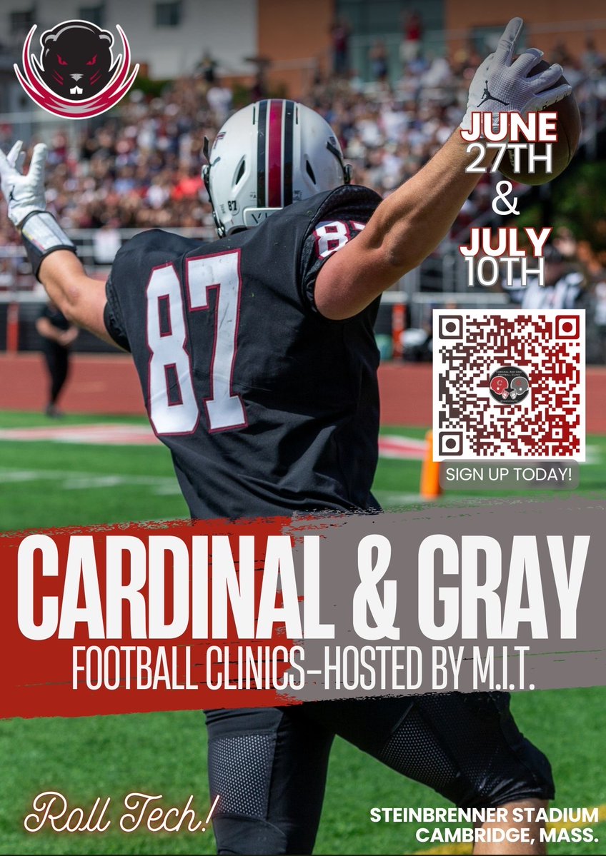 taha_kalamii's tweet image. Thank you @bbubna &amp;amp; @MITFootball for the invite to the July 10th Cardinal &amp;amp; Gray Clinic in Cambridge! 🏈
2027 DB ready to compete and learn. Appreciative of the opportunity.
#MITFootball #2027Recruit #DB