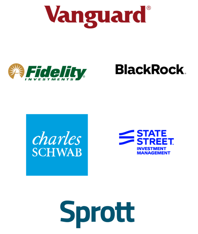 inversorazonble's tweet image. Gestoras de fondos más reconocidas a nivel global para la compra de Fondos Indexados y/o ETFs.
#Inversiónpavisiva #indexfund #etfs #inversorazonable #Vanguard #Fidelity #Blackrock #CharlesSchwab #SPDR #Sprott