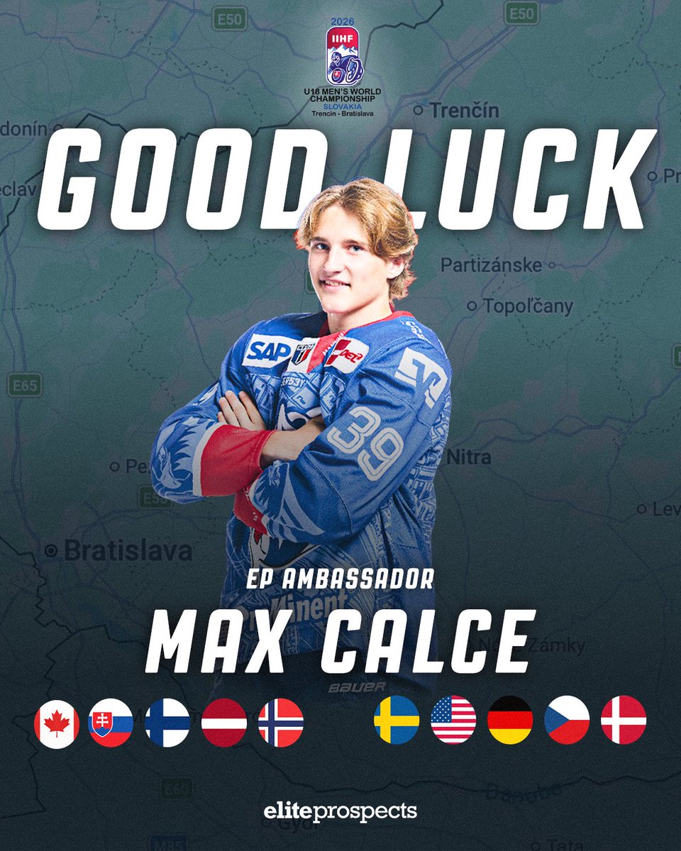eliteprospects's tweet image. Wishing EP Ambassador Max Calce the best of luck at the IIHF U18 World Championship 🇩🇪🏒

#EliteProspects #IIHFworlds #Hockey