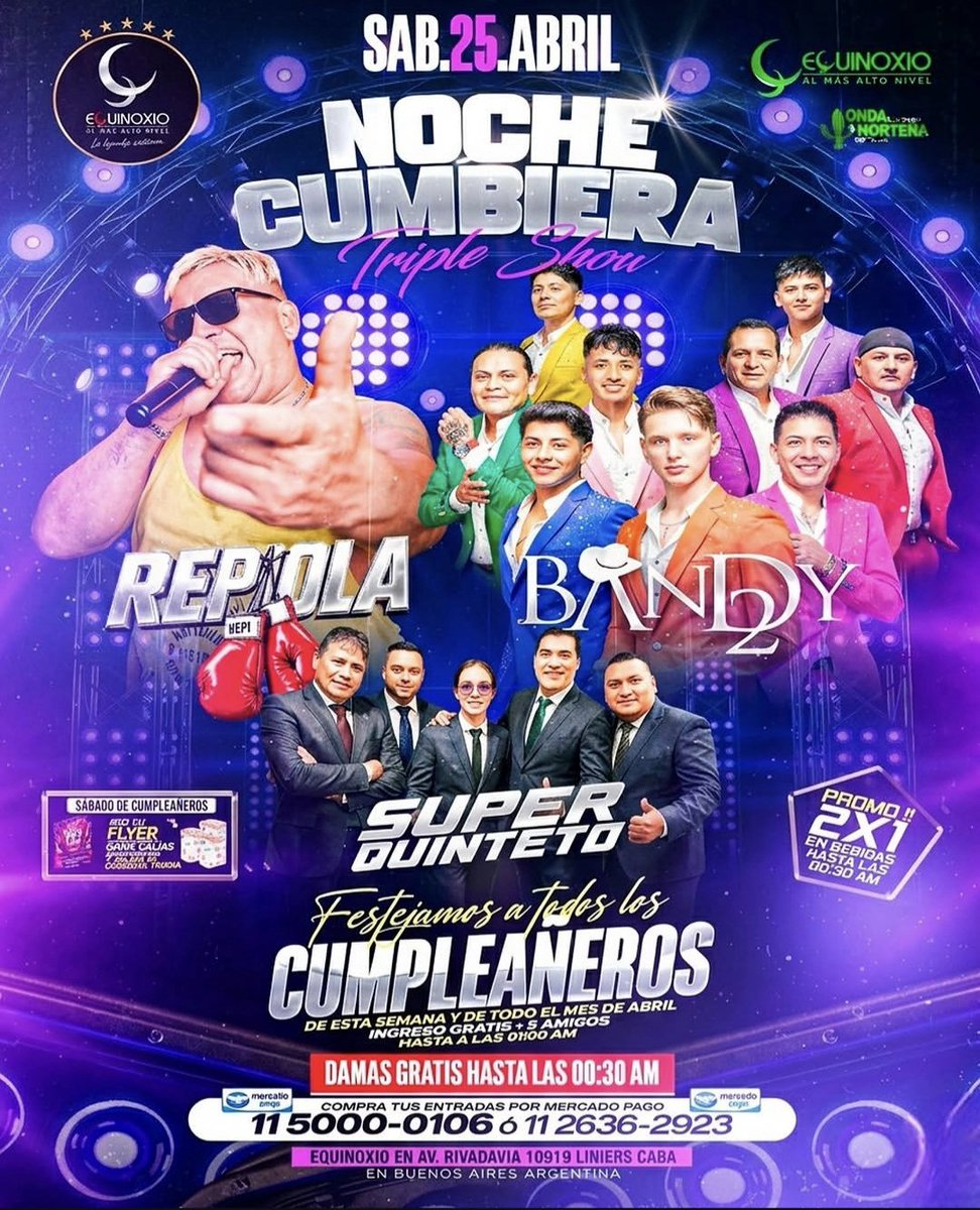 elsuperquinteto's tweet image. Este Sábado 25 De Abril Llega El Super Quinteto a @equinoxio.ok Te Lo Vas a Perder?? #elsuperquinteto #fyp #viral #tendencia #equinoxio