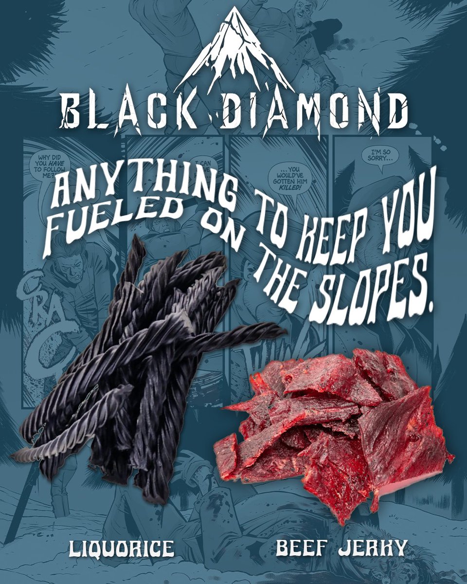 TimeToPanick's tweet photo. ●BLACK DIAMOND - Salty Liquorice or beef jerky (gotta keep your energy up when you hit the slopes) https://t.co/yyA2ArDcab