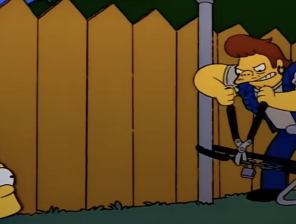 agubernatz's tweet photo. @mbeaudroit Si algo nos enseñaron los Simpsons, es que hay que ponerle una cadena, darse vuelta y contar hasta 3 https://t.co/ytoI5p5ftJ