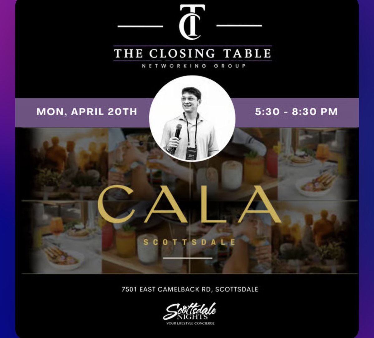 ScottsdaleNites's tweet image. The Closing Table #NetworkingEvent @ CALA ~ Mon - 04.20 at 5pm … Gem Ray at 480.772.7613 (Text) @GemRayMedia