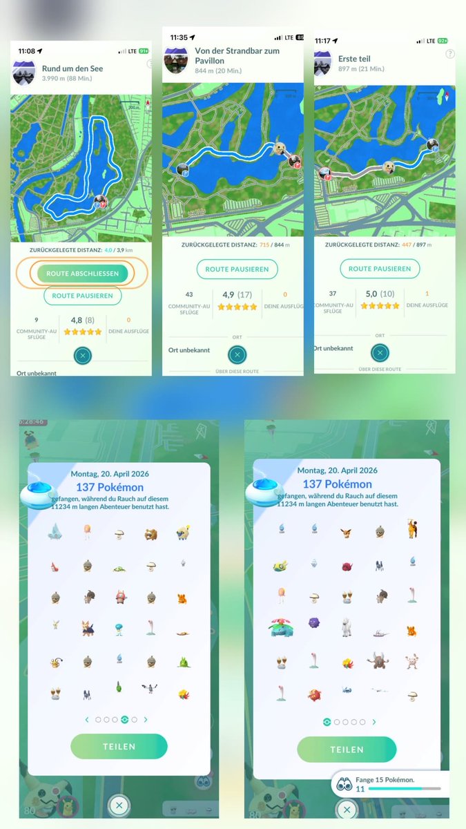 Madmar1976's tweet image. Last walk around the lake today ✌️
Unfortunately, I didn't catch the shiny one I was looking for 🫣
I walked 12km in light rain and a bit of wind 🫡
I'm having fun today👍
#PokemonGo