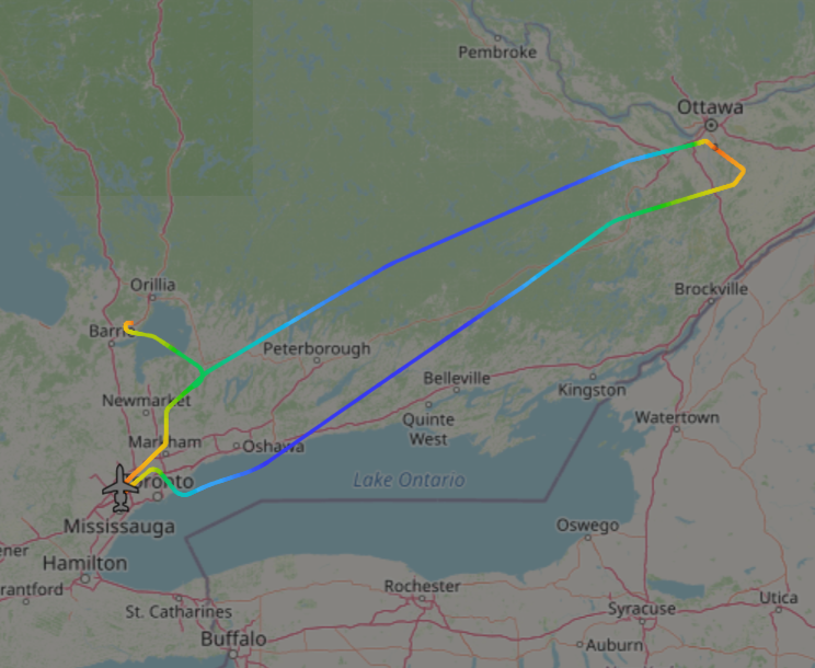 TDotResident's tweet image. #ONpoli #GravyPlane 

🚨🚨🚨BREAKING 🚨🚨🚨

It appears that Doug Ford just flew to Ottawa and back today on this new OPP jet!

That's right:  Doug Ford *already has a jet* that flies him around the province.