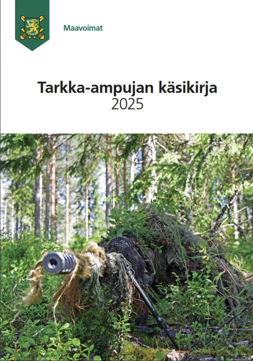 Tänään pääsin vihdoin lukemaan 1.4.2026 käyttöön hyväksyttyä Tarkka-ampujan käsikirja 2025:ttä. Olen itsekin päässyt olemaa työssä mukana lausumassa tarvittavia korjauksia ja selkeytyksiä, mutta täytyy silti sanoa, että tulipas kerrassaan erinomainen käsikirja! #tarkkaamunta