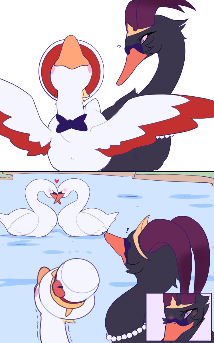 Gr_immi's tweet image. Little Lucilith duck/swan comic.
 I forgot I never uploaded the Lucilith little duck comic doodles.

#hazbinhotel #lucilith #lucifer #lilith #morningstar #comic #doodle #ducks #swan #grimmi #fraktyr