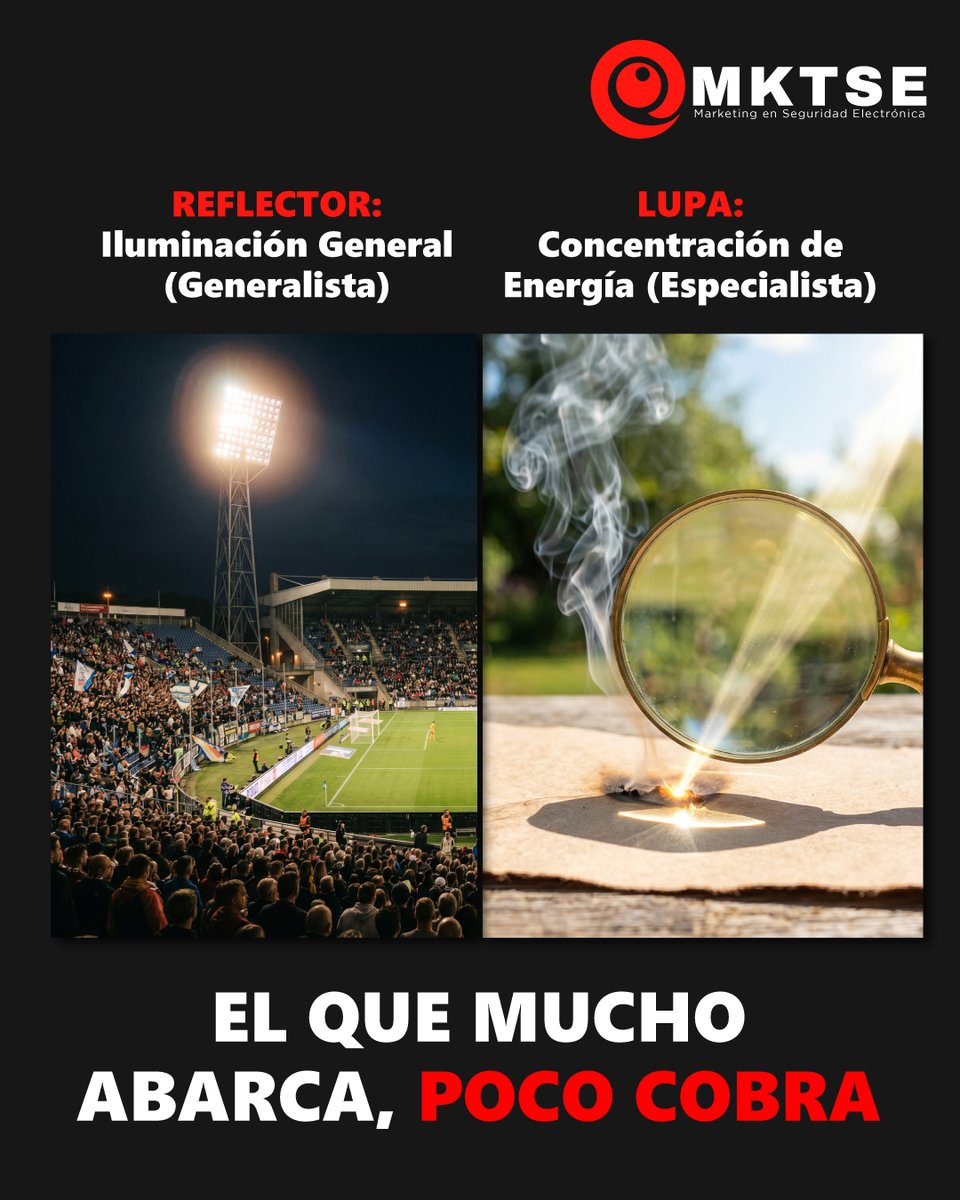 mktense's tweet photo. Si instalas desde focos hasta cámaras térmicas, el cliente te verá como un "maestro de todo" y te regateará como a tal. 🛠️❌
La especialización es la ruta más corta para subir tus precios. Elige un nicho y domínalo.
#Negocios #Success #MKTSE https://t.co/UluleEyEqv