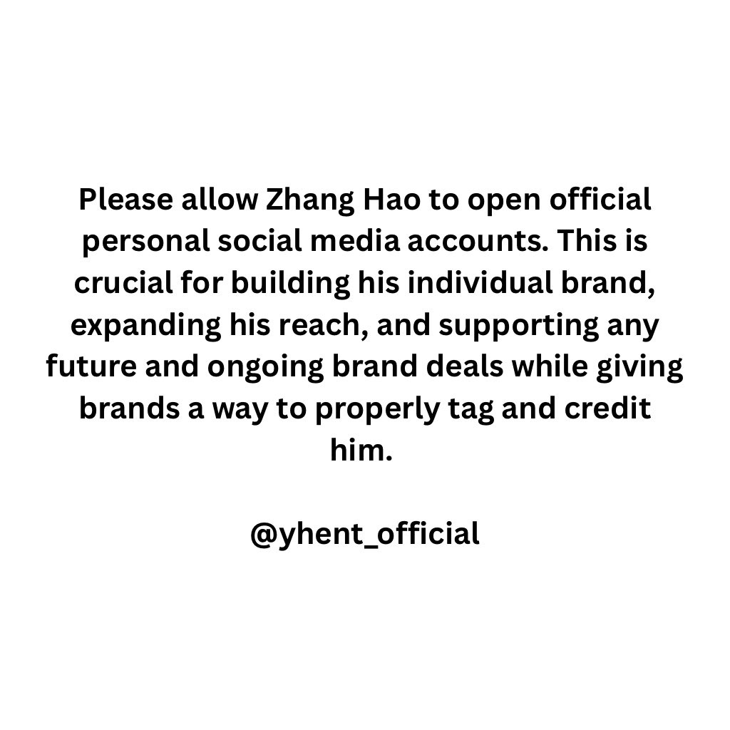 Simple story uploads and retweets are not acceptable when your idol announces a new brand collaboration. Engagement matters, and sharing on OFFICIAL ACCOUNTS boosts visibility and shows that fans genuinely support Zhang Hao and are present in the eyes of the brand.

The bare