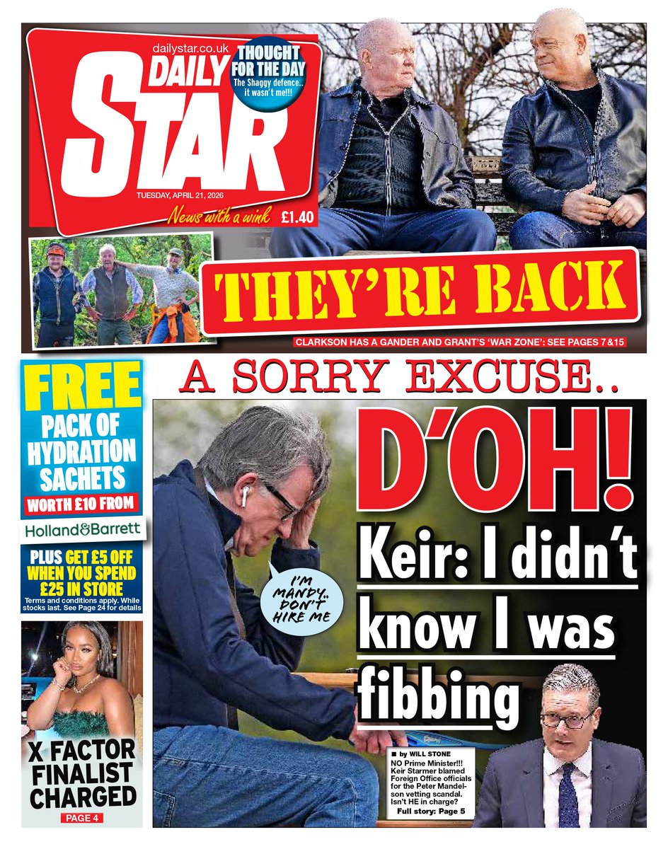 Tuesday's STAR: D'oh #TomorrowsPapersToday