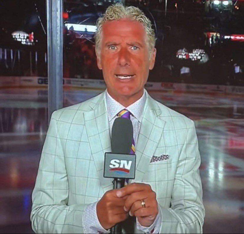 BigScreenSport's tweet photo. It’s a travesty we won’t get tan @GenePrincipe reporting from Anaheim to start the playoffs.

We will miss the GENE-ius in the first round

#LetsGoOilers  #StanleyCup https://t.co/lQzzabnmfm