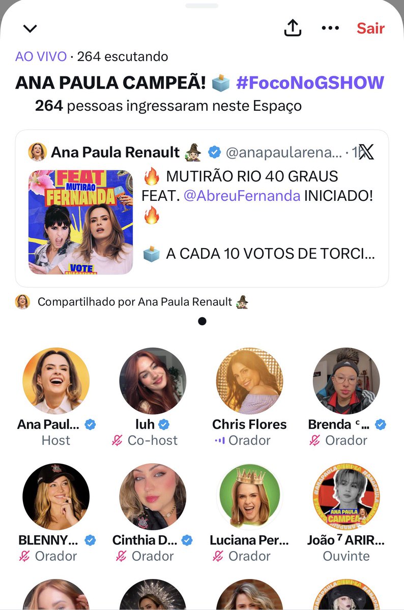 CHRIS FLORES NO SPACE DA ANA PAULA PEDINDO VOTOS E DIZENDO QUE QUER VER ELA CAMPEÃ DO #BBB26 #AnaPaulaCampeã