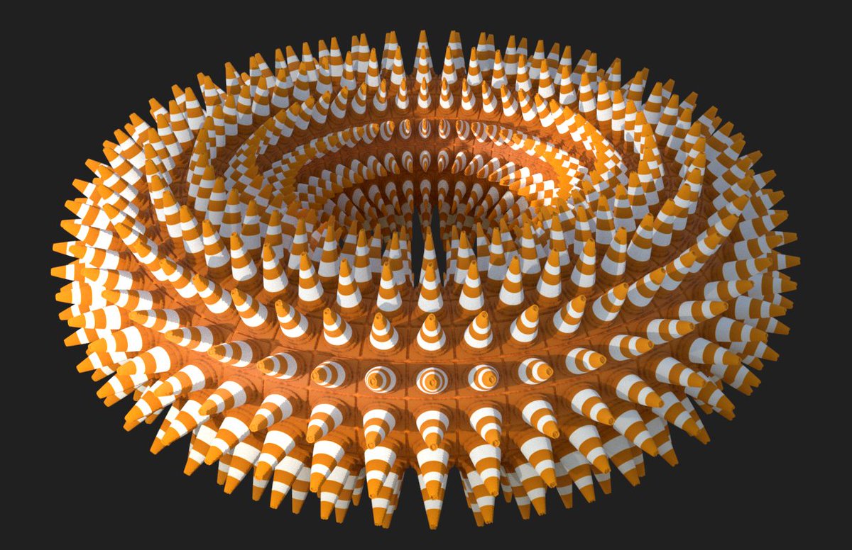 Evil and intimidating traffic cone donut