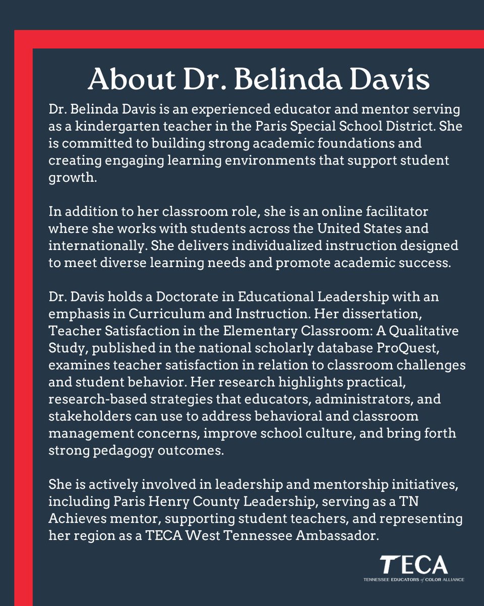 TNEdColorAllies's tweet photo. Are you struggling to cultivate productive parent-teacher communication? Don't miss the next TECA PD w/ Dr. Belinda Davis, "From Conversation to Collaboration: Conducting Effective Parent Conferences."

🗓️  Weds., April 29, at 4:30 pm CT
🔗  Register at https://t.co/81fRt1PnR6 https://t.co/QzUGSx1ClH