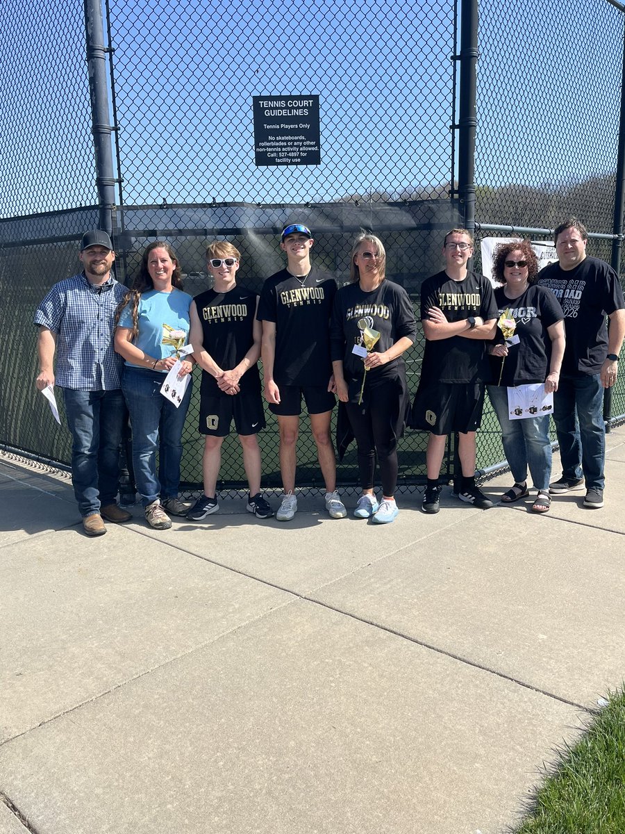 Coach_Stivers's tweet photo. Senior night for Rams tennis. Thanks to Brennan, Dylan, and Gideon for their leadership and commitment to our program! Excited to see each of them grow in their lives / careers! Go Rams! @GlenwoodRams https://t.co/BEnevUT098