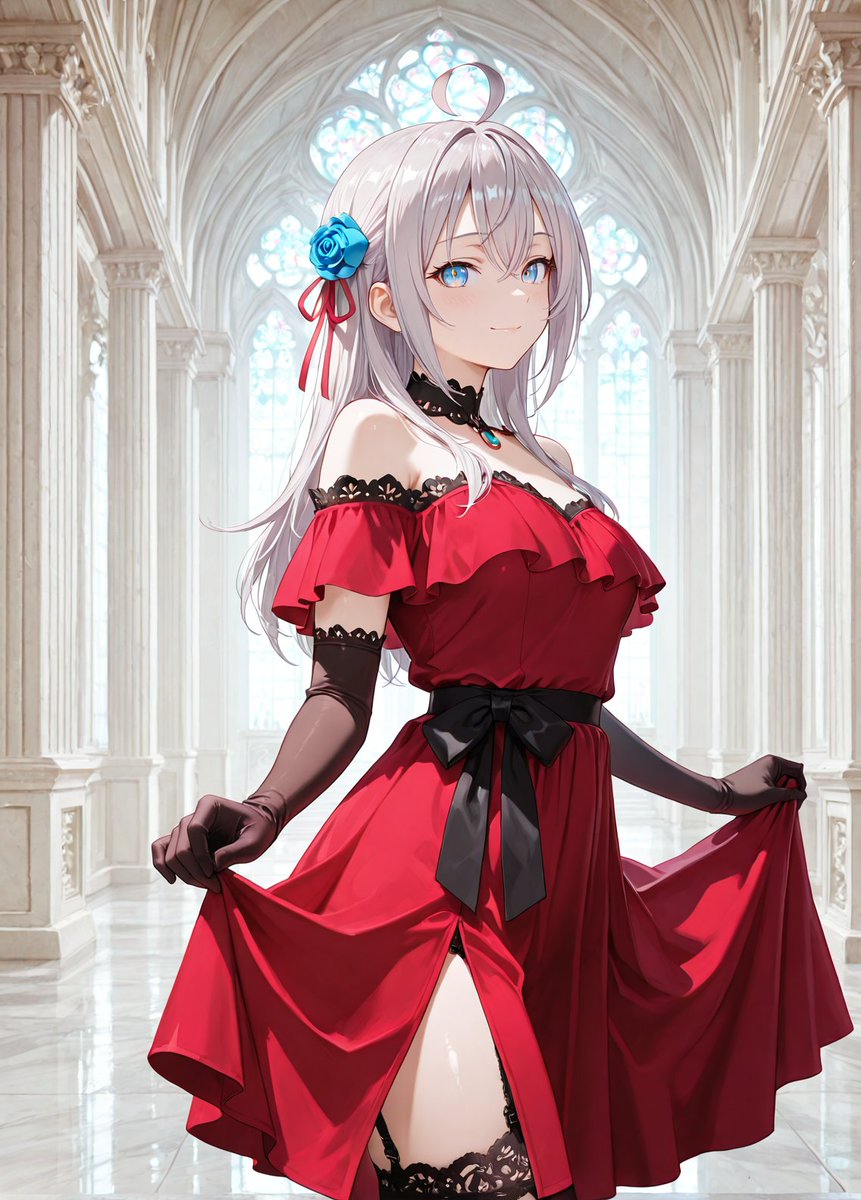 ドレスなアリサ・ミハイロヴナ・九条さん SFW Illustration. No nudity