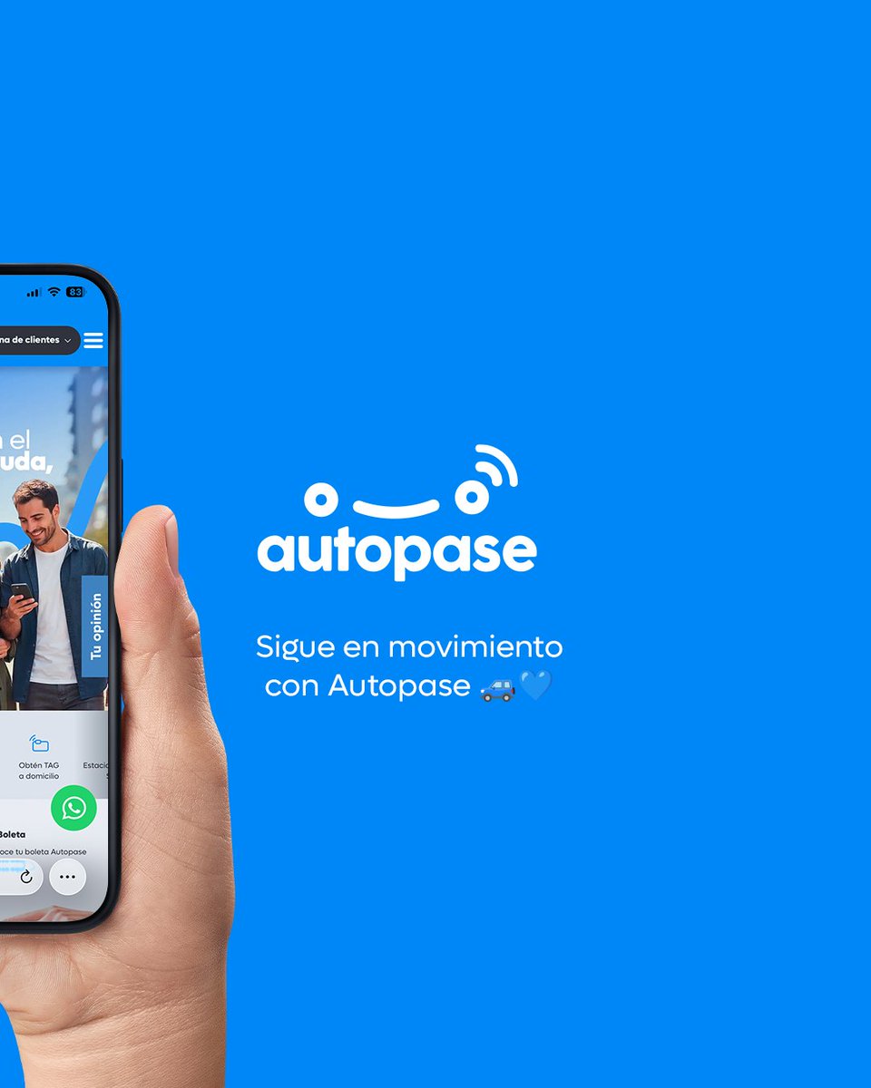 Autopase's tweet image. Quedan pocos días ⏳ y todavía puedes ganar una carga de $60.000 ⛽
¡Regulariza tu cuenta y participa!
Vigencia hasta el 30 abril 2026.

Autopase, un buen camino para todo lo que necesitas. 🚙💙

#Autopase #TAG #AutopistaCentral #AutopistaNuevaAconcagua #AutopistaLosLibertadores