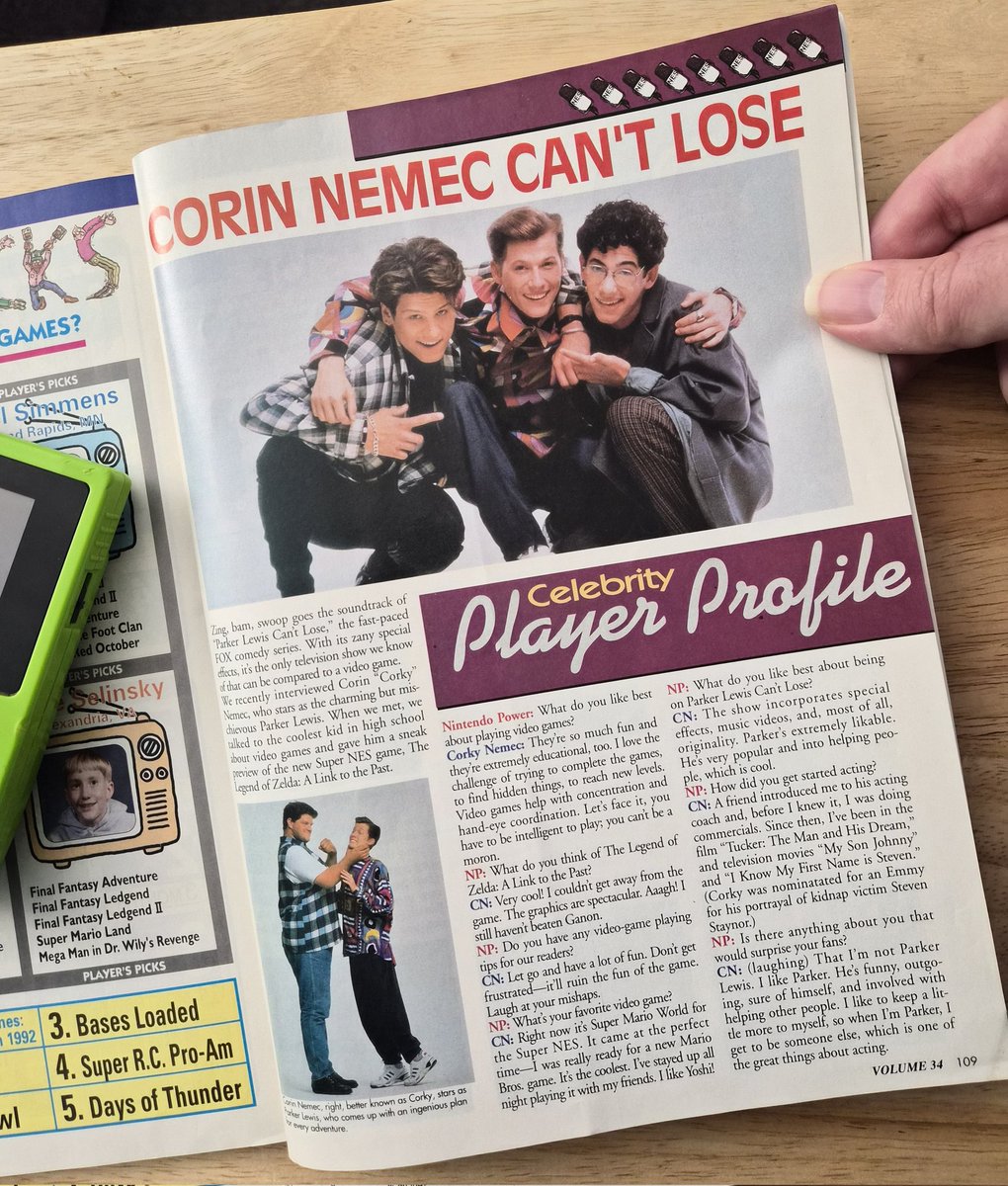 CincinnatiJeff's tweet photo. Throwback to when @imcorinnemec gave an interview to #NintendoPower and got to preview The Legend of Zelda: A Link to the Past. #parkerlewiscantlose https://t.co/wozBIqRcFF