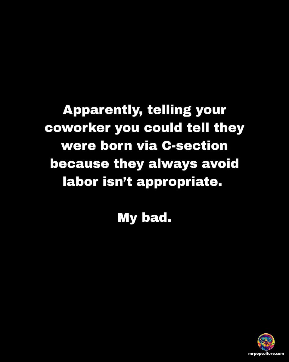itsmrpopculture's tweet image. Some thoughts should be "inside-only"… but this one escaped 😭💀
Office humor just be hitting different when the comeback is *way* too specific 🤣☕
Definitely a “send to one trusted friend, not the work group chat” kind of post 😅
#MemeHumor #WorkplaceHumor #OfficeMemes