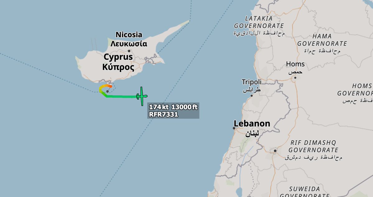 ArmchairAdml's tweet image. #RAF Royal Air Force

General Atomics Protector RG Mk.1 1x
#43C972 PR010 - RAFAIR 7331

RAFAIR 7331 headed East out of RAF Akrotiri this evening.