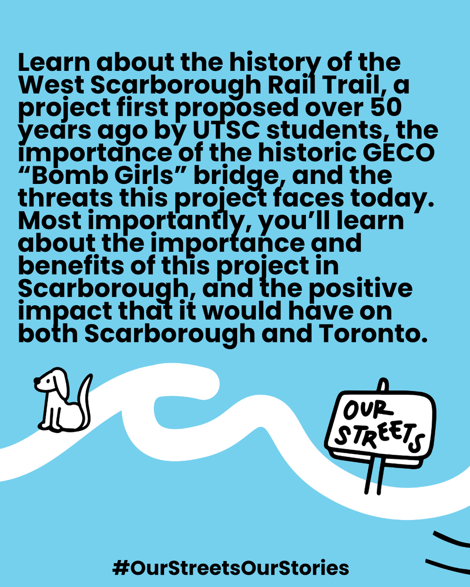 ScarbJunction's tweet photo. Join the West Scarborough Rail Trail Jane's Walk on Sunday May 3 from 10am - 12pm. Meet at Warden Hilltop C. C.  @DolyBegum 
https://t.co/90ufBhTJOu https://t.co/IaNbkq78lt