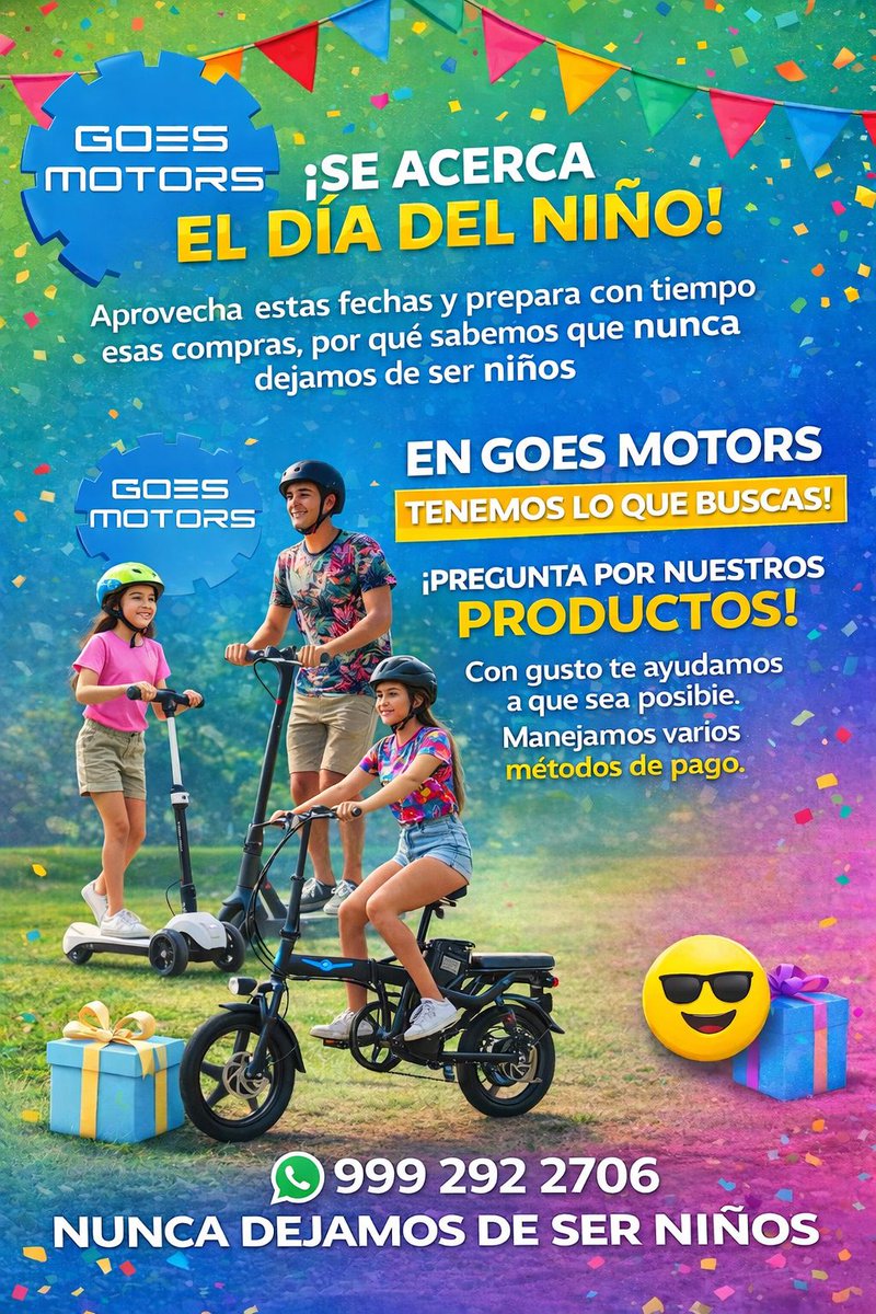 lolmagazine1's tweet image. Cuando el regalo supera TODAS las expectativas 😎⚡
Scooters y e-bikes listos para sorprender 🔥
🎁 Promociones activas disponibles
📲 Asesoría personalizada para encontrar el regalo perfecto
📞 999 292 2706
#DíaDelNiño #RegalosÚnicos #Ride