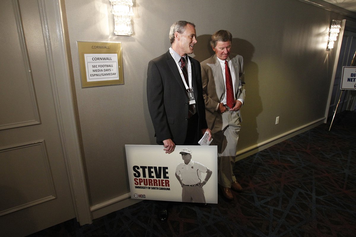 SteveFink_SID's tweet photo. Happy 81st Birthday to the HBC, @SteveSpurrierUF, the winningest coach in @GamecockFB history! Lots of great memories from his time with @GamecocksOnline. https://t.co/sqIP2scuNu