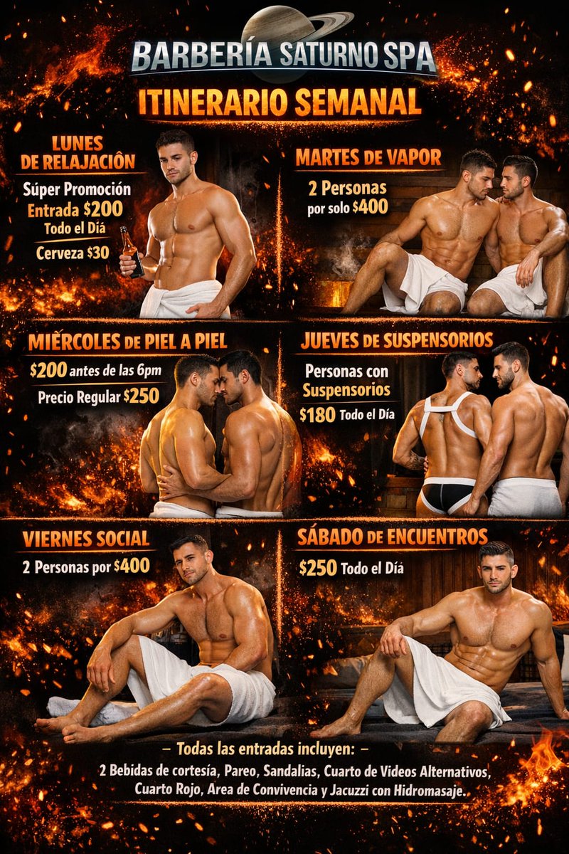 spa_saturno_bar's tweet photo. Estas promociónes es para que te des la oportunidad de conocernos.
@EncuentroGayMID  @PDCEncuentros @encuentrogaygdl @EncuentroGayYuc @guadalajara_gay @EncuentroGayMty @EncuentrosMxGay @EncuentroGayCun   @chicoslatin2025 @Rt_GayMid @orgimeridagay @cortosgayx
@neptuno_spa  #twink https://t.co/CH2CuXri5O